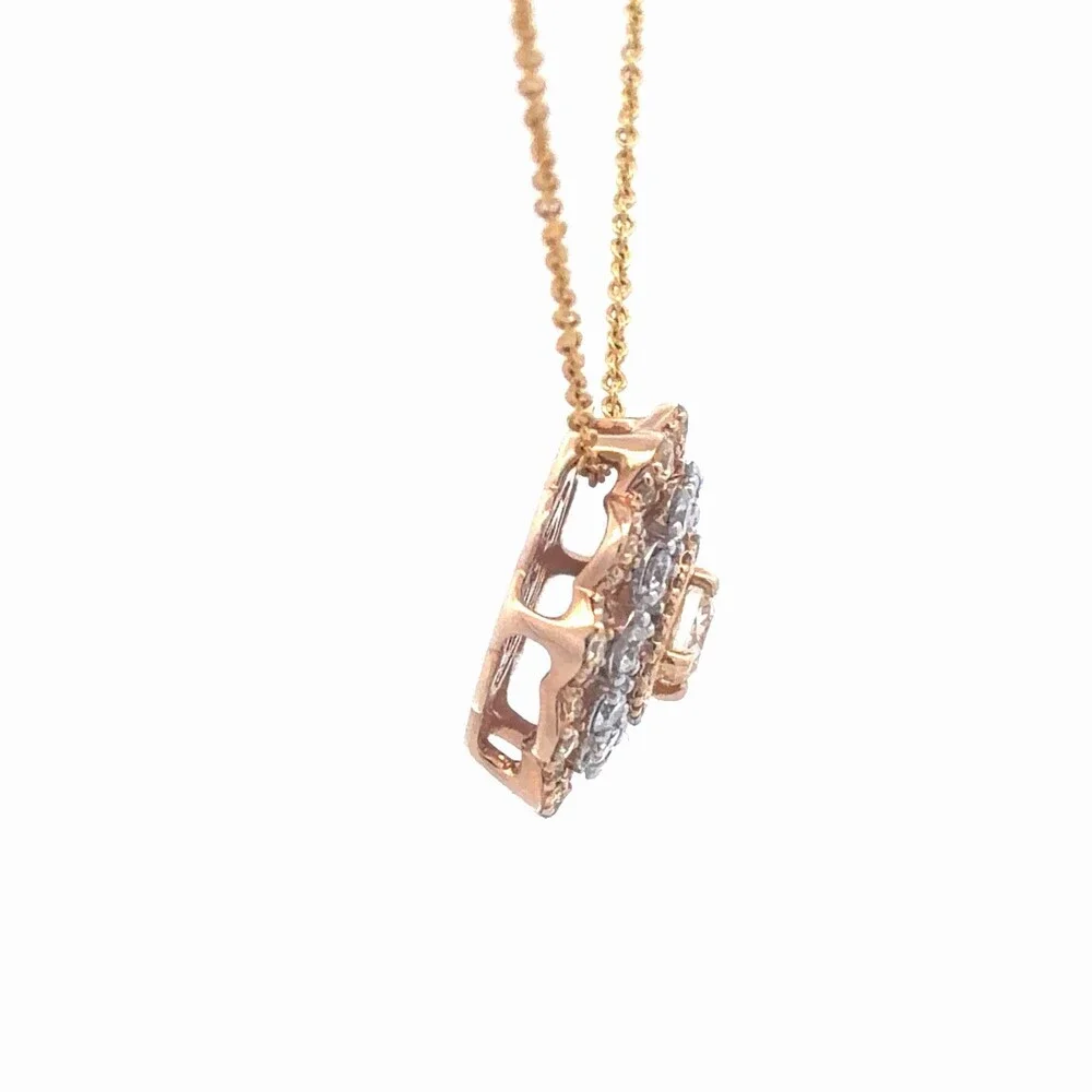 LeVian 14K Yellow Gold Sunshine White Diamond Cluster Infinity Circle Necklace